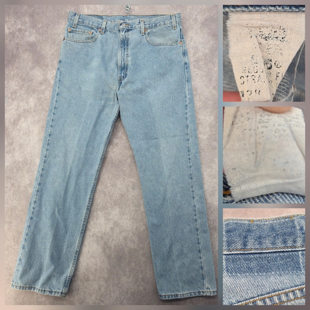 Vintage Levis 505 Jeans Mens 38x31 Light Wash Denim Regular Fit Straight Leg